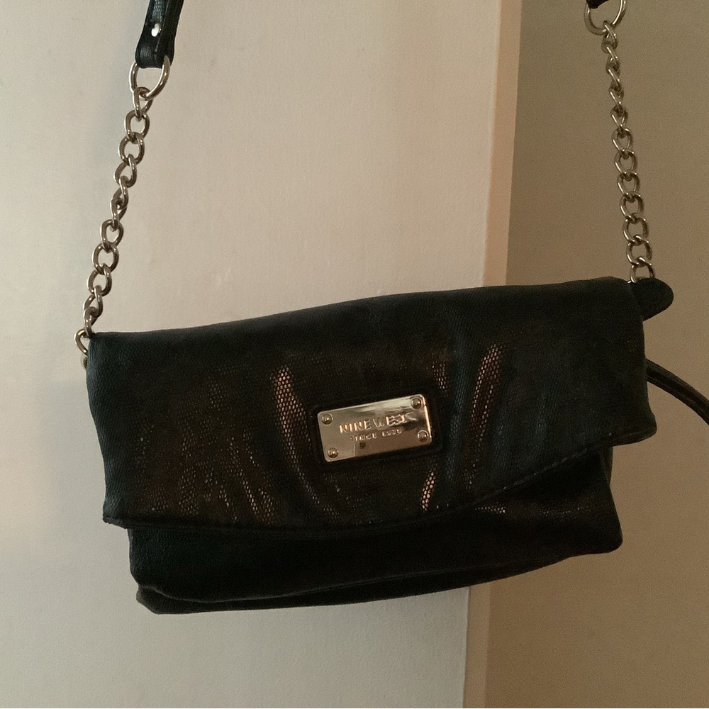 Nine West Black Crossbody Bag with Chain Strap